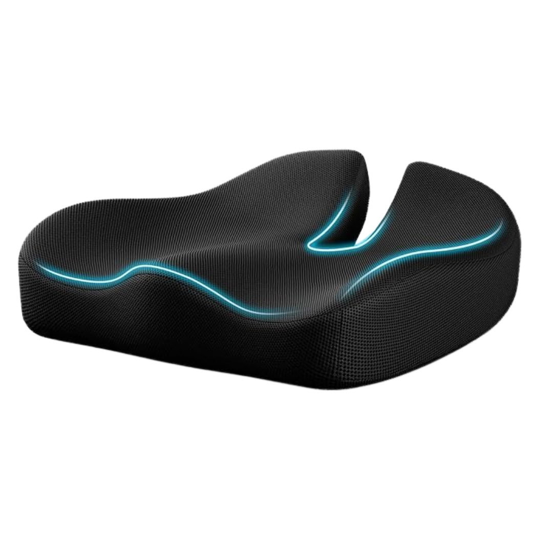 ORTHOCURE™ Premium Orthopedic Memory Foam Coccyx Seat Cushion for Tail Bone Pain & Posture Correction