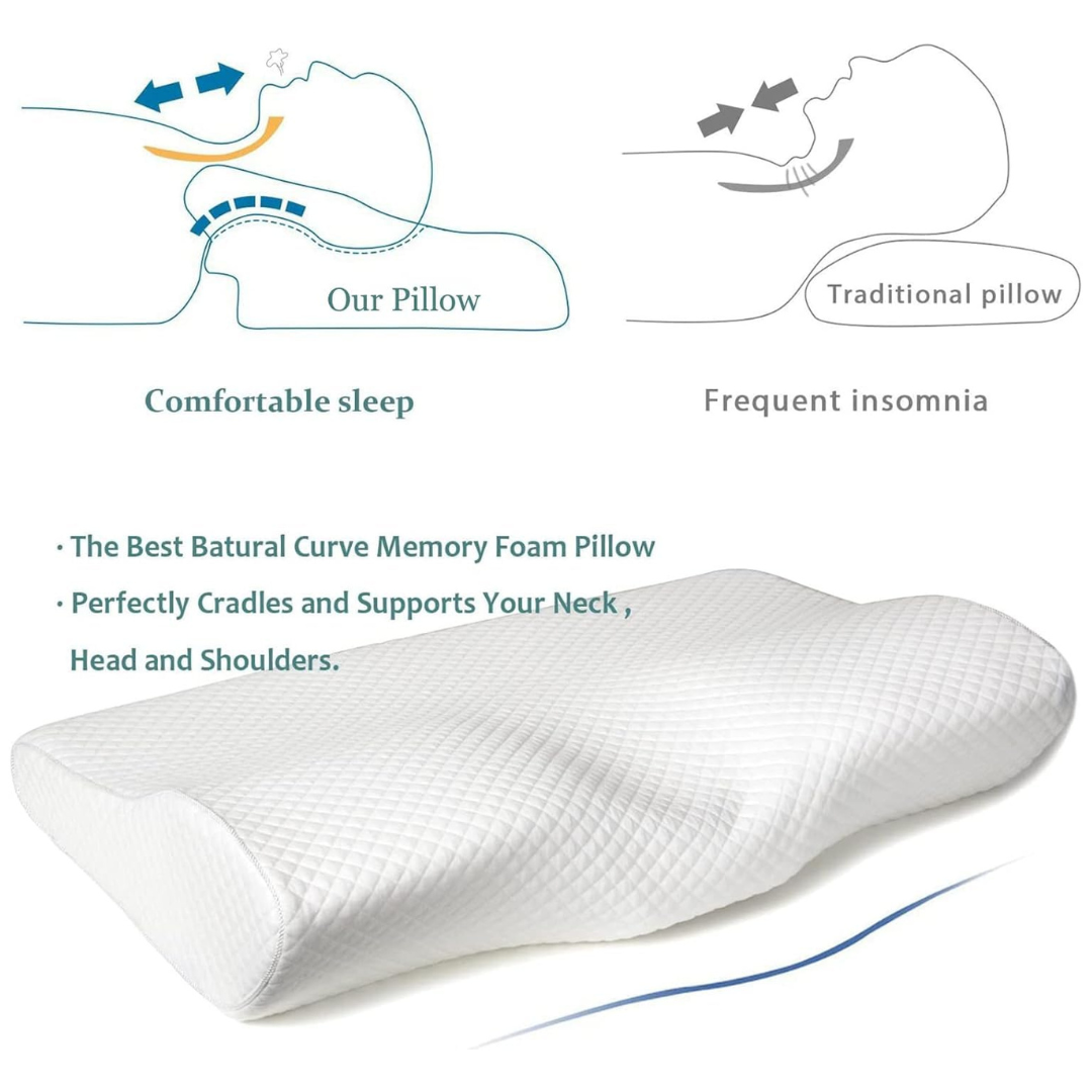 ORTHOCURE™ Butterfly Ergonomic Orthopedic Memory Foam Pillow for Cervical/ Neck Pain