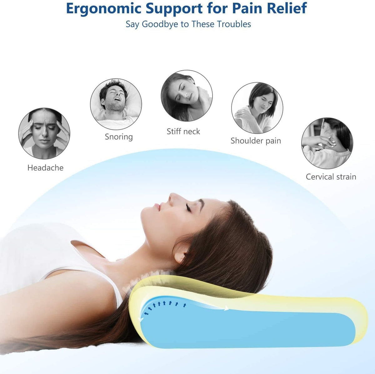 ORTHOCURE™  Butterfly Ergonomic Orthopedic Memory Foam Pillow for Cervical/ Neck Pain
